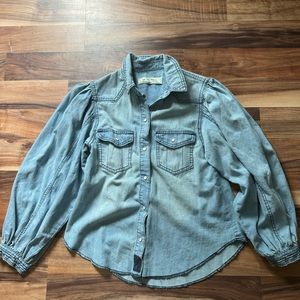 Free people snap button denim shirt